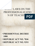 Basic Laws On The Professionalizatio N of Teaching