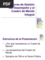 Indicadores de Gestión Del Desempeño y El Cuadro de Mando Integral-Sector Publico