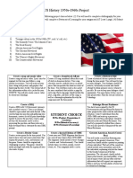 US History 1950s-1960s Project: Student Choice