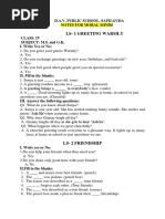 Class IV M.S. and G.K. Notes