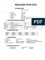 Curriculum Vitae (CV) : 1. Personal Information