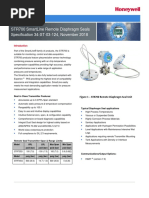 Smartline: Str700 Smartline Remote Diaphragm Seals Specification 34-St-03-124, November 2018