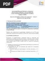 Guía de Actividades y Rúbrica de Evaluación - Tarea 3 - Experiencia de Aprendizaje