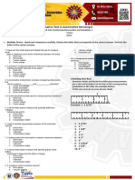 Summative Test in Automotive Servicing 8: Name: Score: Grade & Section: Date