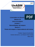 Licenciatura en Derecho Módulo 20 Juicio de Amparo Unidad 1: Generalidades Del Amparo Sesión 2 Partes Del Amparo e Improcedencia Del Mismo