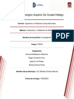 Investigación (Proceso de Verificación y Validación Del Software)