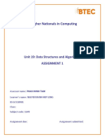 Higher Nationals in Computing: Unit 19: Data Structures and Algorithms Assignment 1