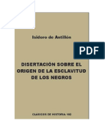 De Antillon Isidoro - Disertacion Sobre El Origen de La Esclavitud de Los Negros