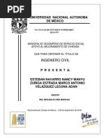 Memoria de Desempeño de Servicio Social, Apoyo Al Mejoramiento de Vivienda