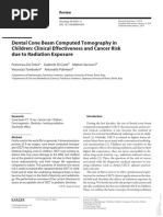 Dental Cone Beam Computed Tomography in Children Clinical Effectiveness and Cancer Risk Due To Radiation Exposure 2019