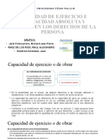 Capacidad de Ejercicio e Incapacidad Absoluta y Relativa en Los Derechos de Las Personas - Grupo 5