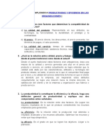 Cuestionario Aplicado A Productividad y Eficiencia en Las Organizaciones