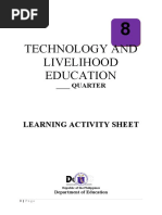 Technology and Livelihood Education: Learning Activity Sheet