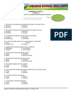 Summative Test 1 Grade 11 English For Aacademic and Professional Purposes Name: - Grade and Section