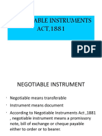 Negotiable Instruments Act 1881