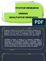 Quantitative Research Versus Qualitative Research