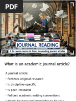 Week 1 - Introduction To Journal Reading