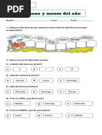 Guía Semana y Meses Del Año 1° Basico