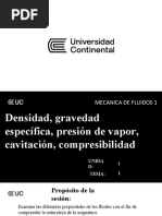 TEMA 01 Densidad, Gravedad Específica, Presión de Vapor, Cavitación, Compresibilidad