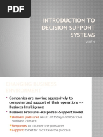 Introduction To Decision Support Systems: Unit 1