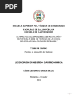 Tesis de Grado: Escuela Superior Politécnica de Chimborazo Facultad de Salud Pública Escuela de Gastronomía