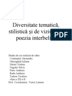 Diversitate Tematică, Stilistica Si de Viziune