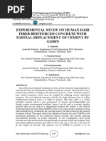 Experimental Study On Human Hair Fiber Reinforced Concrete With Partial Replacement of Cement by Ggbfs