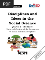 DISS - Mod3 - Historical Context of The Emergence of Social Science Disciplines