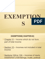 Exemptions Allowed in Indian Income Tax Law