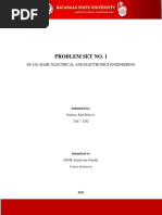 Problem Set No. 1: Ee 420: Basic Electrical and Electronics Engineering