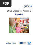 ESOL Literacies Access 2 Shopping