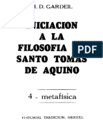 GARDEIL H. D., Iniciación A La Filosofía de Tomás de Aquino IV - Metafísica, Tradición, México 1974