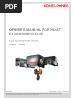 Owner'S Manual For Hoist: CXT40410050P35FCD0S