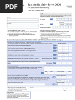 Tax Credit Claim Form 2020: For Donation Claims Only