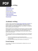 Academic Writing: Formal Language