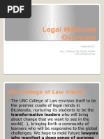 Legal Medicine: Presented By: Rey J. Millena, MD, MCHM, FPCAM UNC College of Law