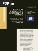 Notes On Tax Remedies of The Government and Taxpayers