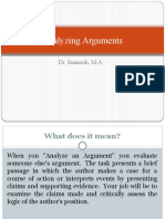 Analyzing Arguments: Dr. Sunarsih, M.A