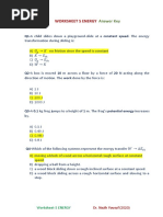 Worksheet-5 ENERGY Answer Key