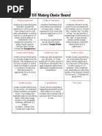 Us History Choice Board