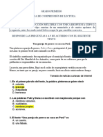 Comprensión de Lectura Grado 1°