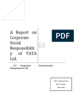 A Report On Corporate Social Responsibilit Y of Tata LTD