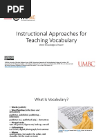 Instructional Approaches For Teaching Vocabulary: Word Knowledge Is Power!