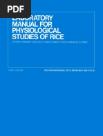 Lab Manual For Physiological Studies of Rice