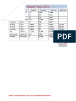 Master Tech CCTV: Product Company Quantity Price/piece Total Price Grand Total