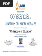 Constancia de Curso de Whatsapp para La Educacion