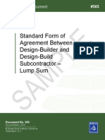 Standard Form of Agreement Between Design-Builder and Design-Build Subcontractor - Lump Sum