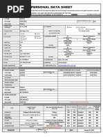 CS Form No. 212 Revised Personal Data Sheet - New Ten