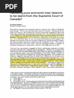 Revisiting Pure Economic Loss Lessons To Be Learnt From The Supreme Court of Canada