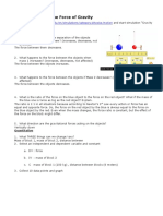 Determination of The Force of Gravity: Qualitative Observations